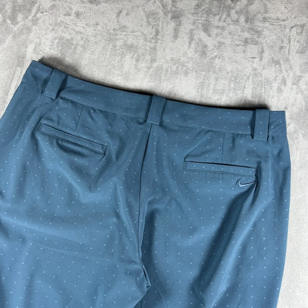 Nike Golf Tour Performance Dri-FIT Pants Womens 12 Blue Tonal Dot Zipper Pockets